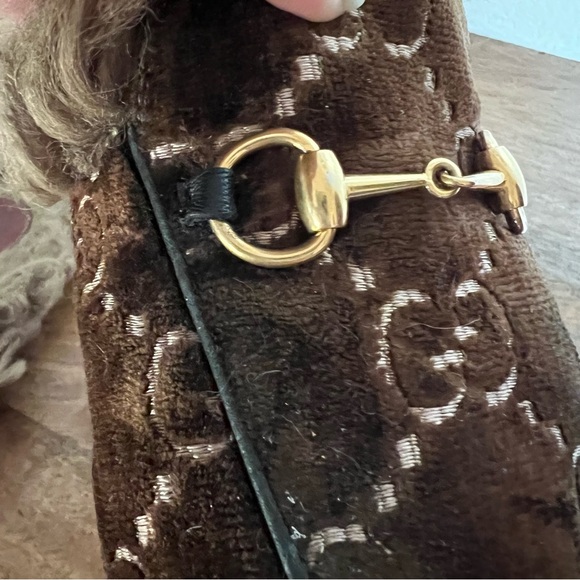 Gucci Princetown Brown Velvet Fur Slip On Flats Size 8.5 - Picture 12 of 17